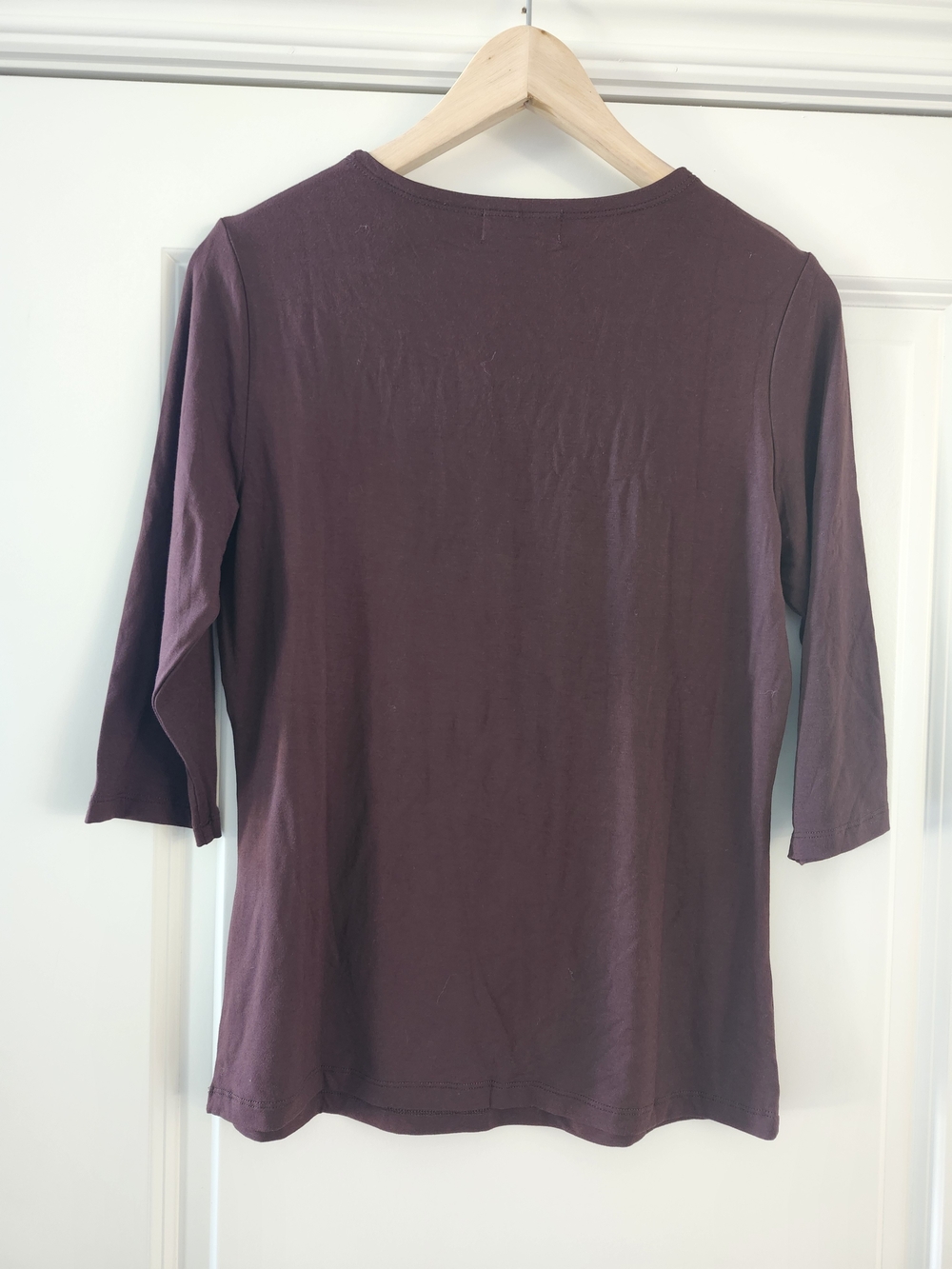 NWT Aleeza Paris Chocolate Brown Buttery Soft Stretch Top Size L - Picture 5 of 5